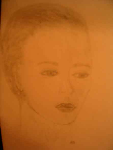 Drawing of Anna by the author.  (c) 2010 by Anna G. Joujan.