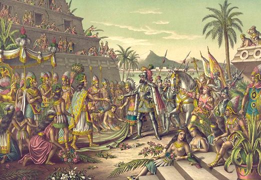 Encuentro de Hern�n Cort�s y Moctezuma