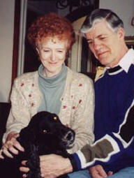Photo of Don and Carol with dog.